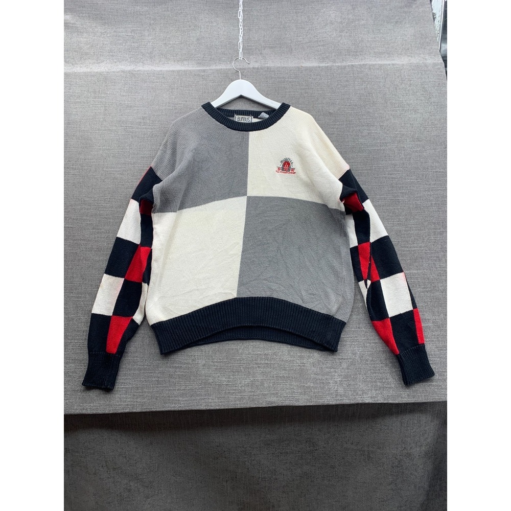 VTG Aureus 1992 PGA Championship Sweater Mens Large Multi Colorblock Crew Neck
